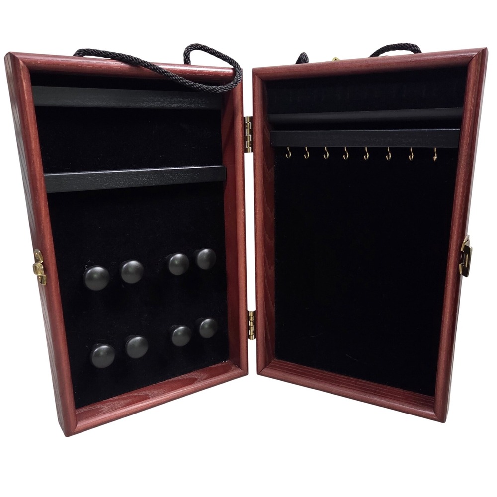 Showcases To Go Cherry Wood Jewelry Display Case Travel Box Black Velvet Lined